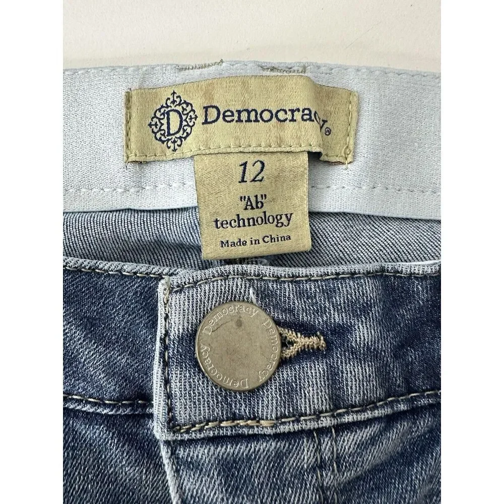 Democracy AB Technology Jeans  Women Size 12‎ Stretch Skinny Medium Wash Pants